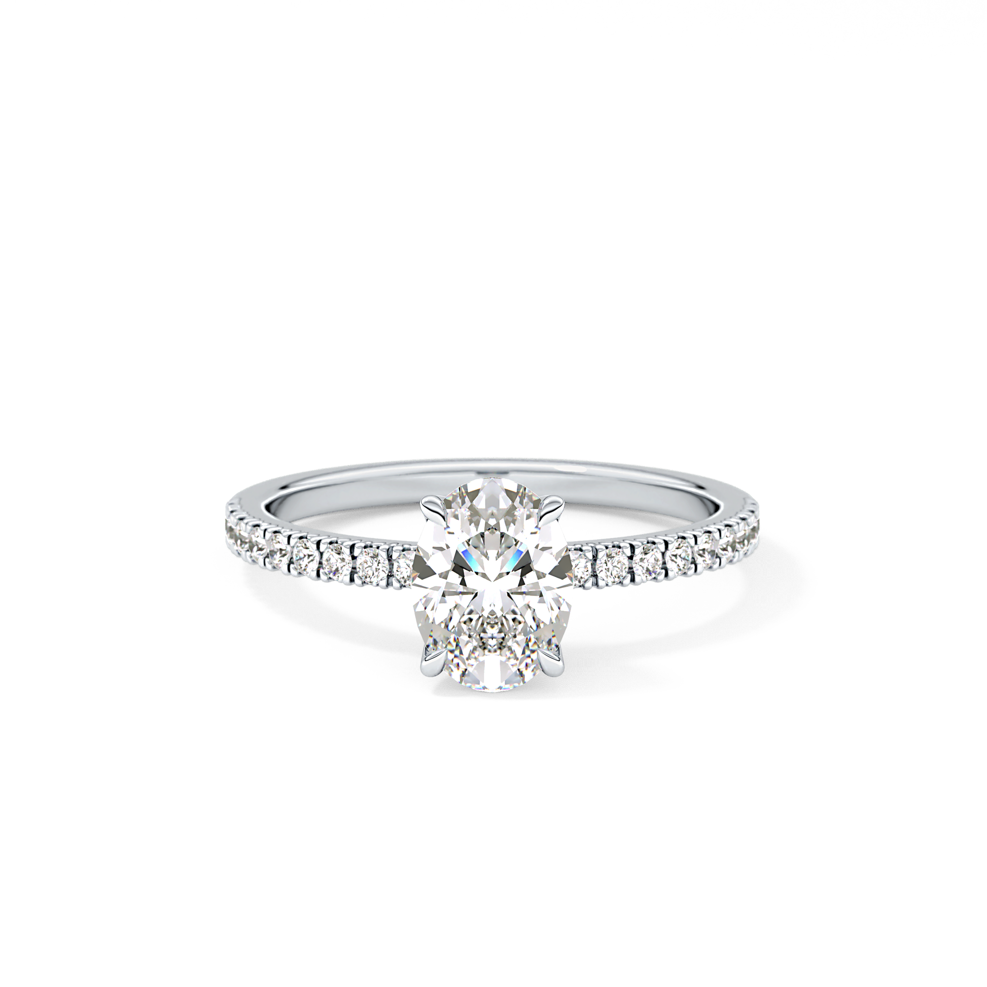 Oval Pave Lab Grown Diamond Engagement Ring