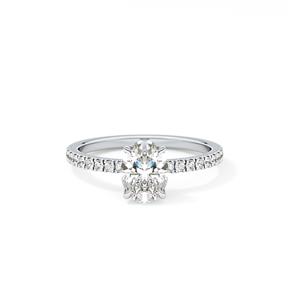Oval Pave Lab Grown Diamond Engagement Ring