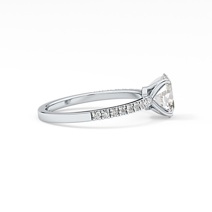 Oval Pave Lab Grown Diamond Engagement Ring