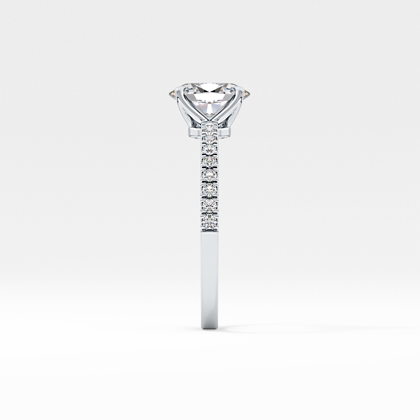 Oval Pave Lab Grown Diamond Engagement Ring