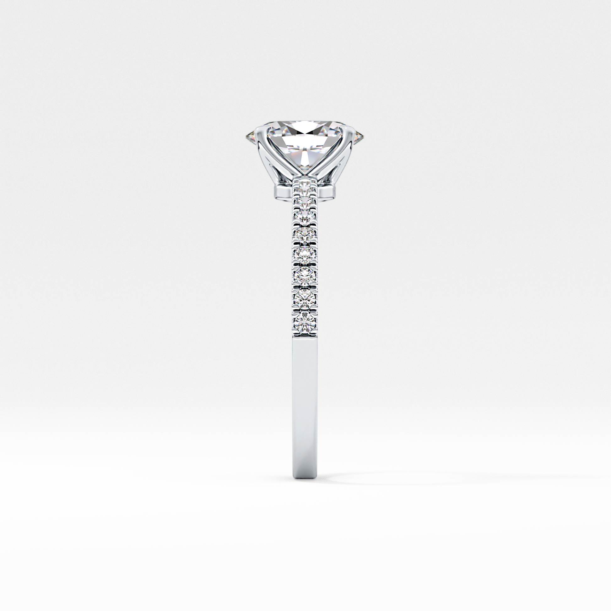 Oval Pave Lab Grown Diamond Engagement Ring