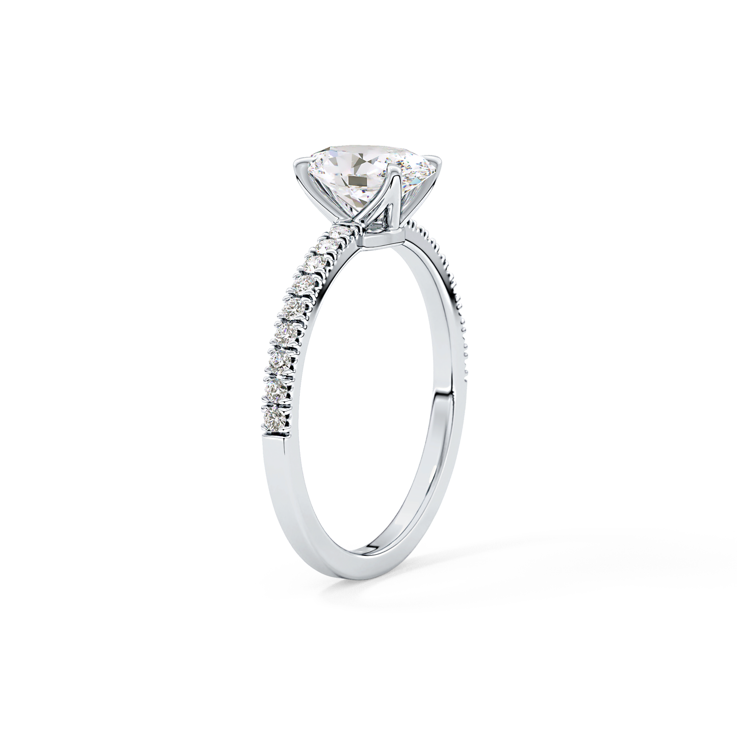 Oval Pave Lab Grown Diamond Engagement Ring