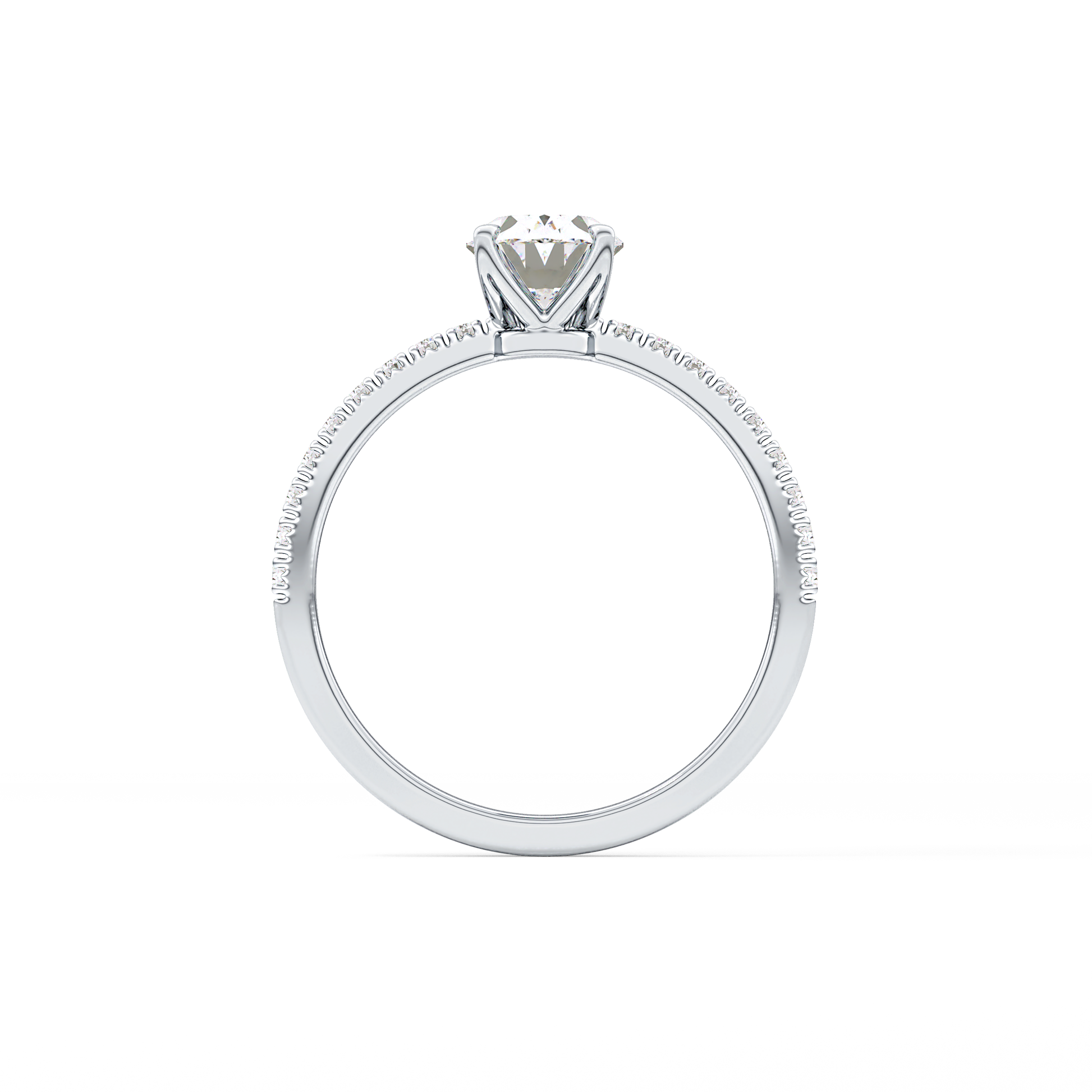 Oval Pave Lab Grown Diamond Engagement Ring
