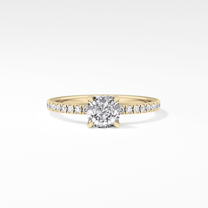 Cushion Pave Lab Grown Diamond Engagement Ring