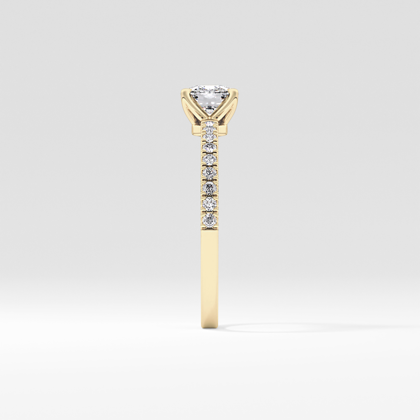 Cushion Pave Lab Grown Diamond Engagement Ring