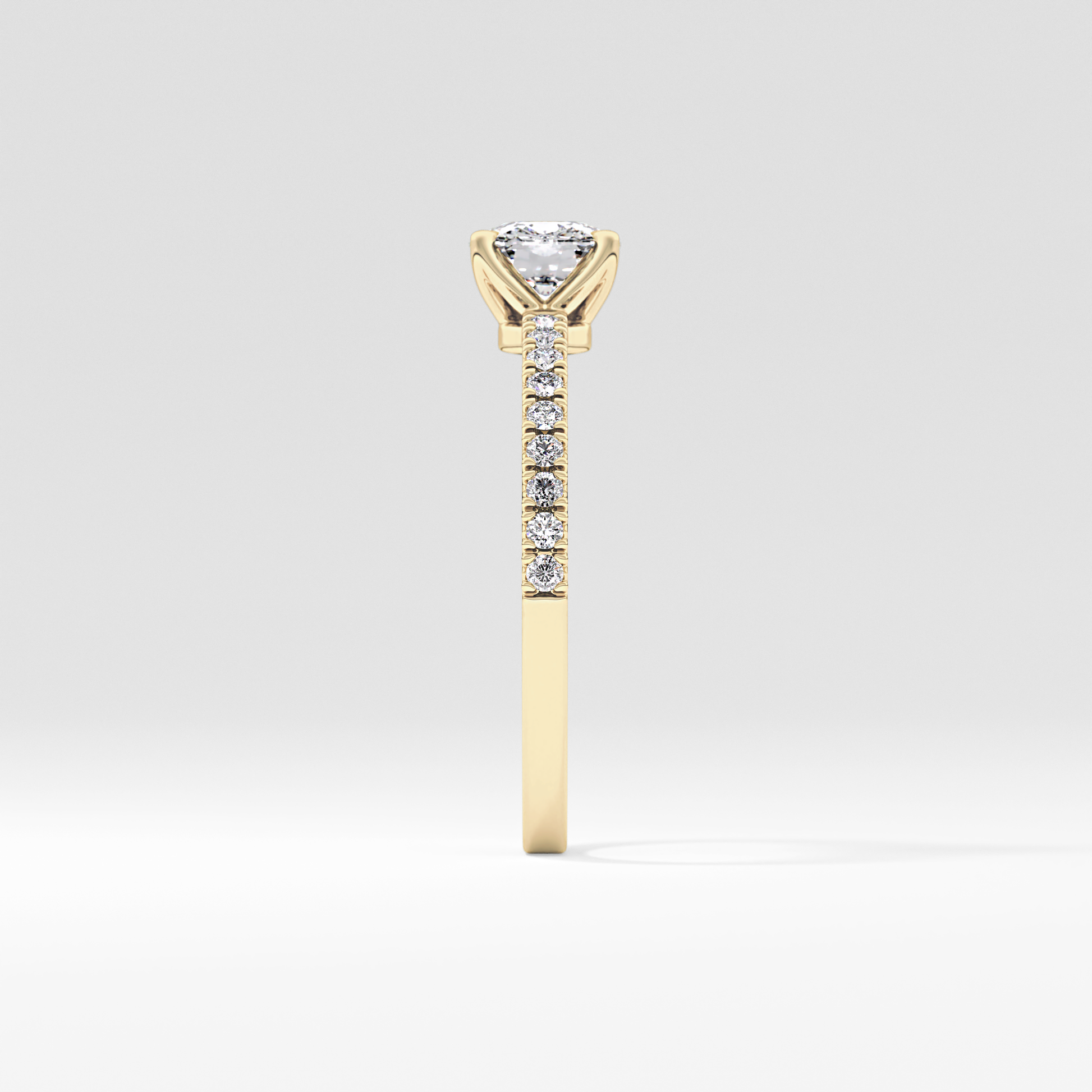 Cushion Pave Lab Grown Diamond Engagement Ring