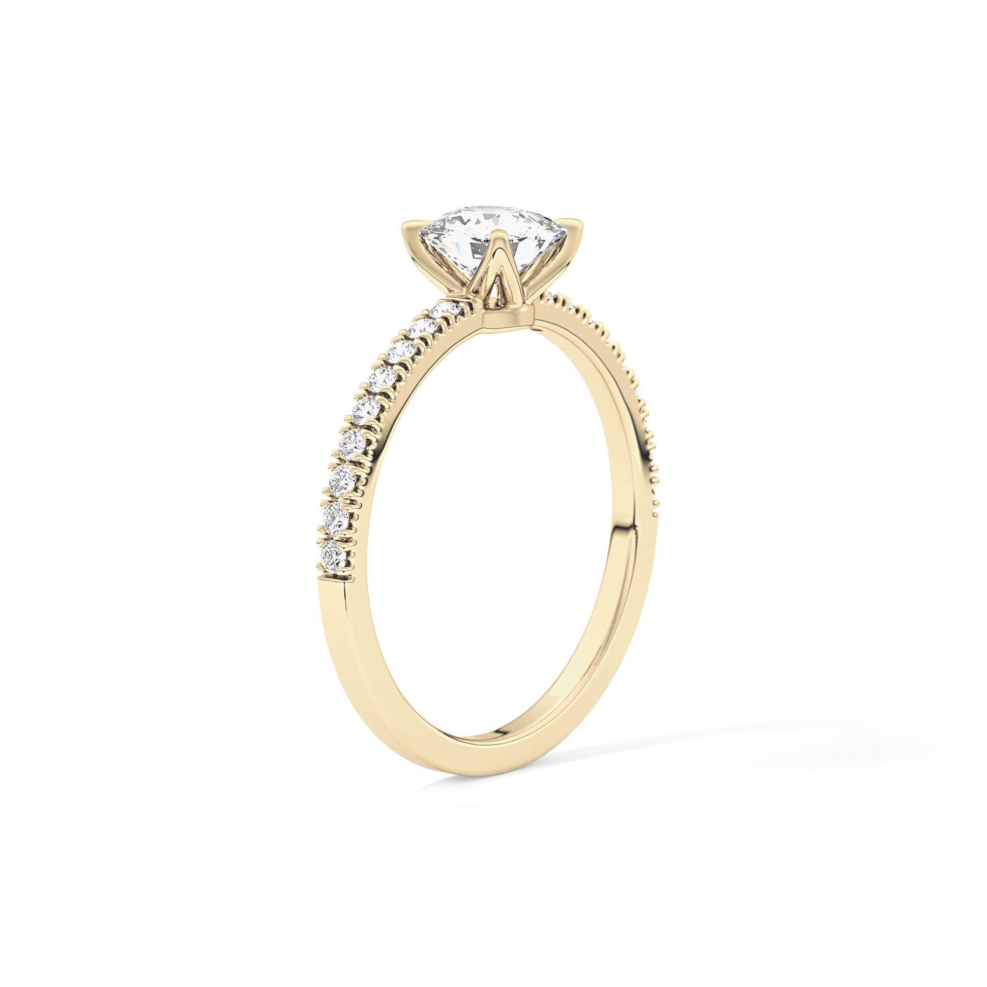 Cushion Pave Lab Grown Diamond Engagement Ring