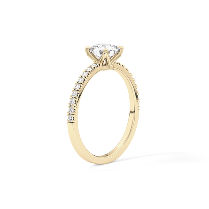 Cushion Pave Lab Grown Diamond Engagement Ring
