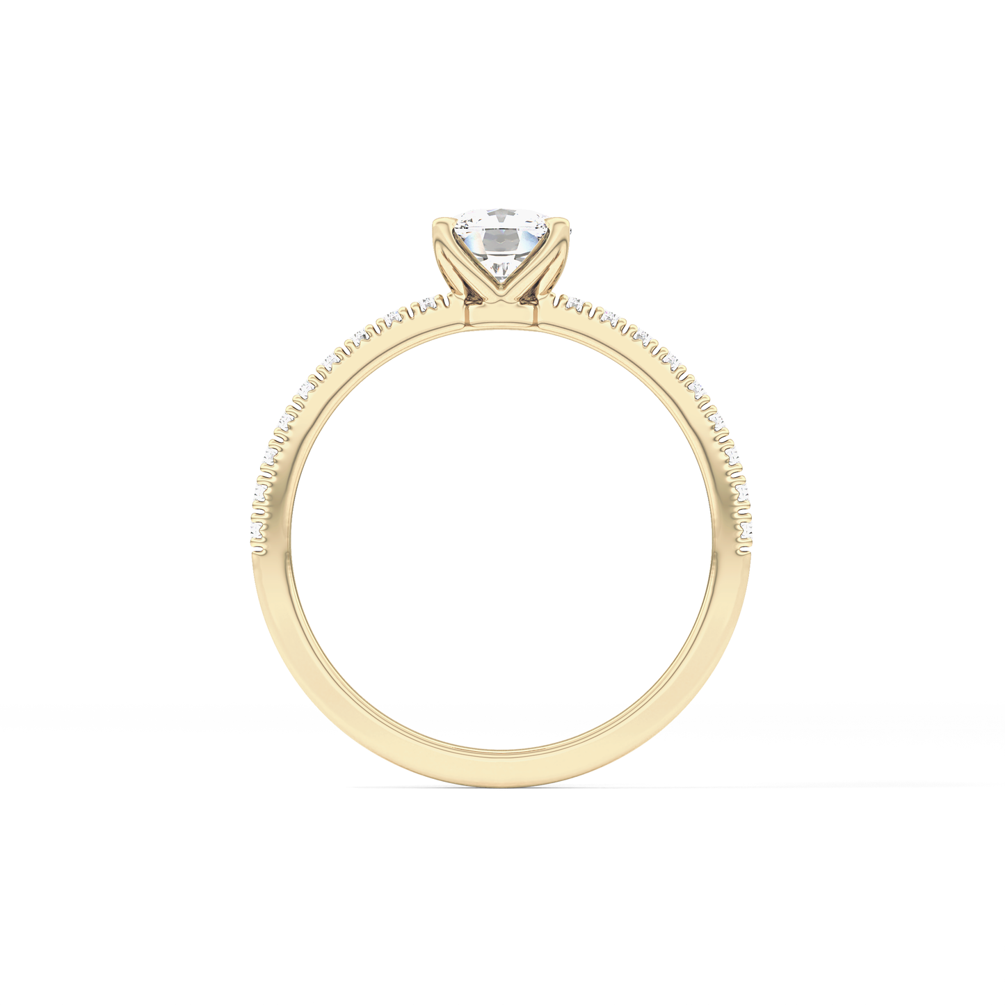 Cushion Pave Lab Grown Diamond Engagement Ring