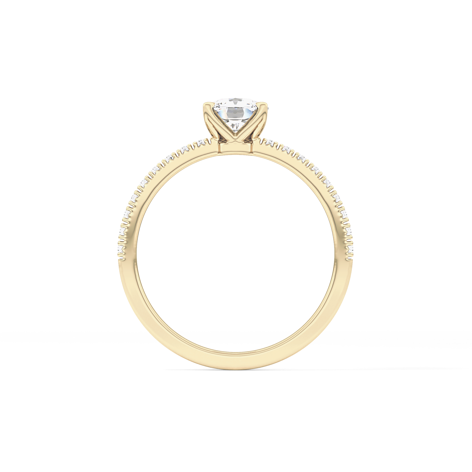 Cushion Pave Lab Grown Diamond Engagement Ring