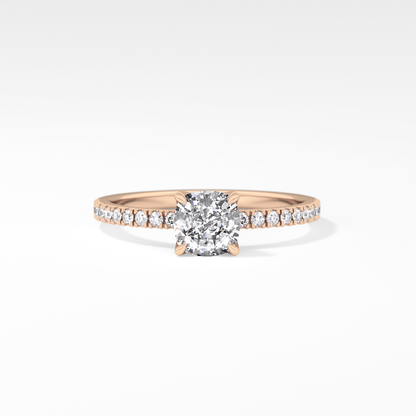 Cushion Pave Lab Grown Diamond Engagement Ring
