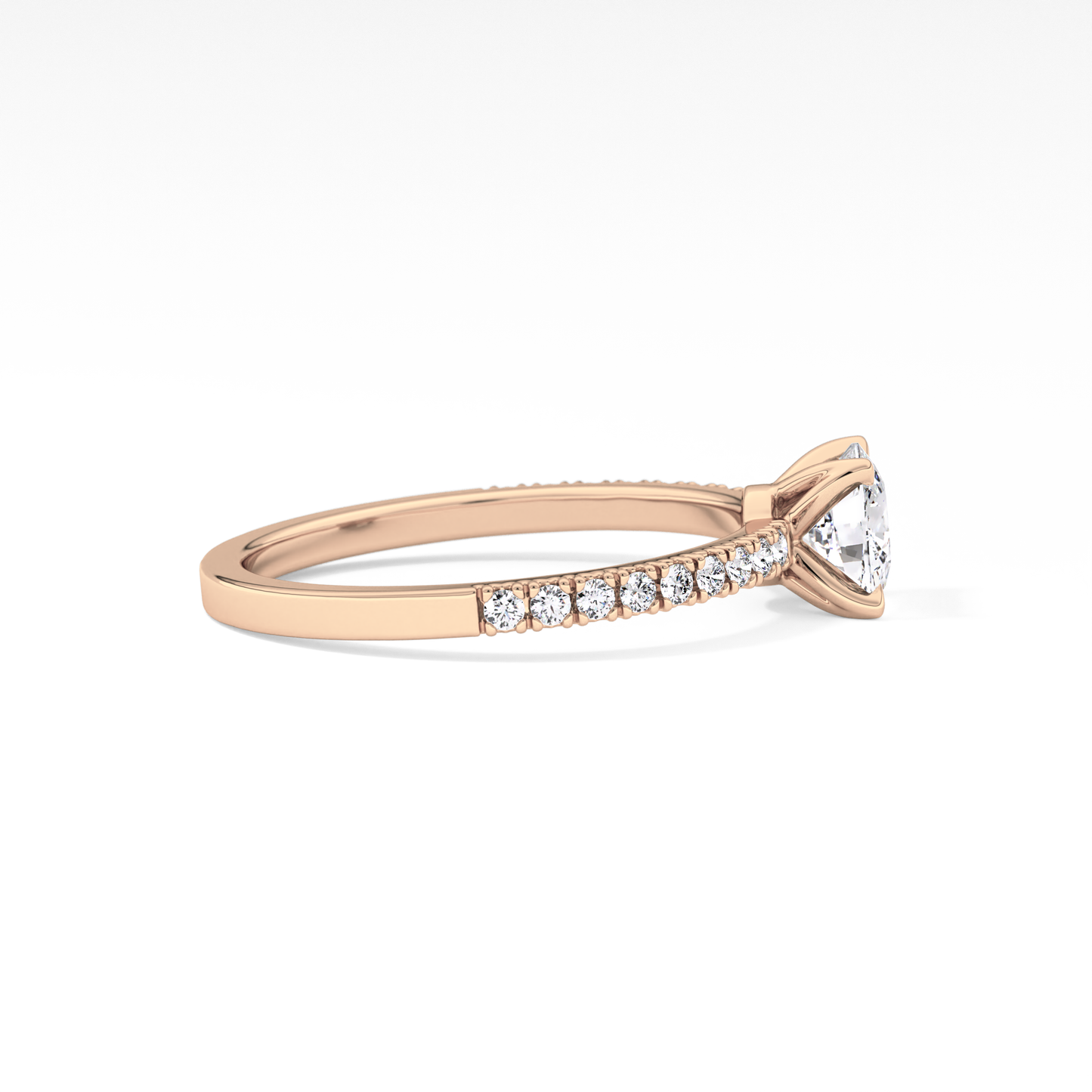 Cushion Pave Lab Grown Diamond Engagement Ring