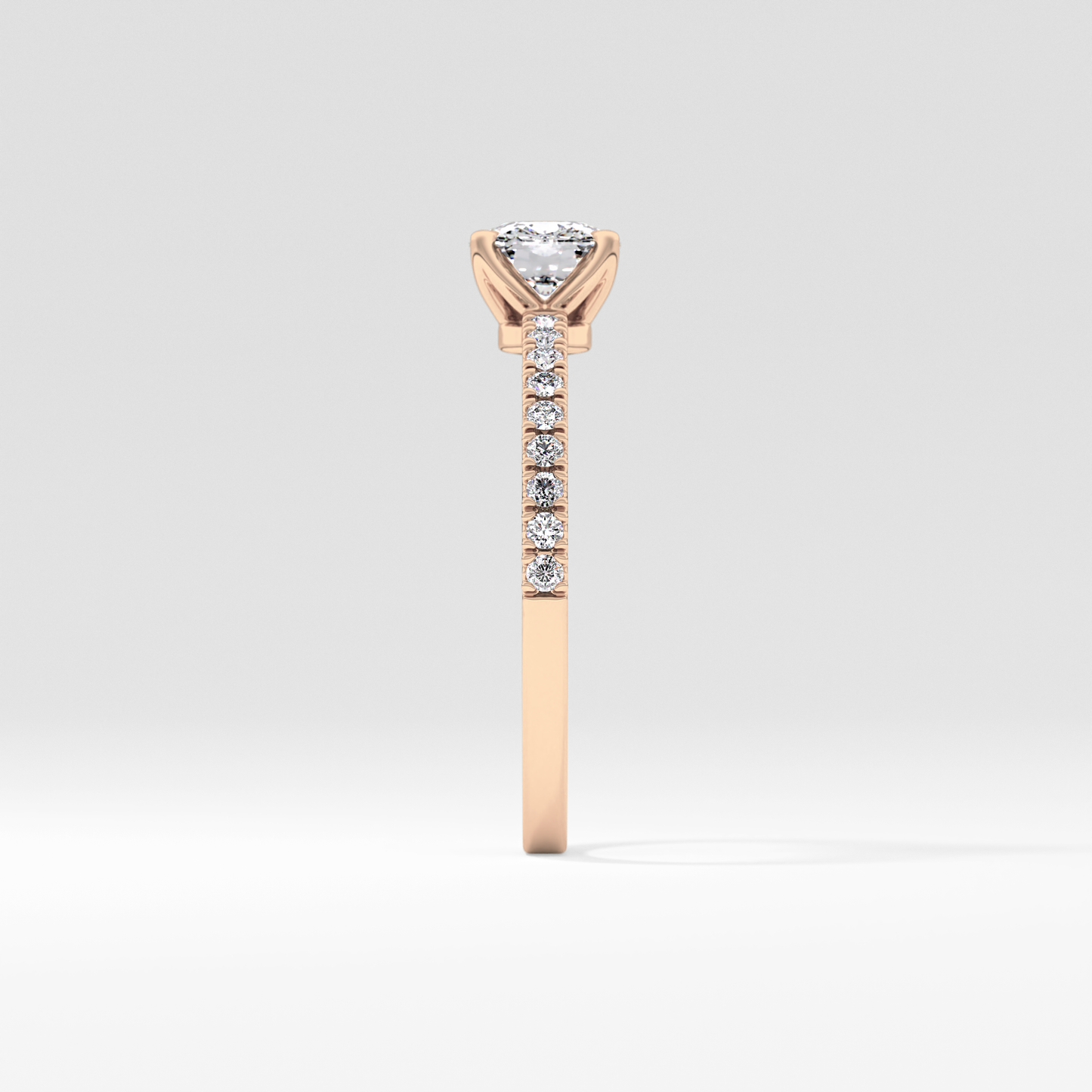 Cushion Pave Lab Grown Diamond Engagement Ring