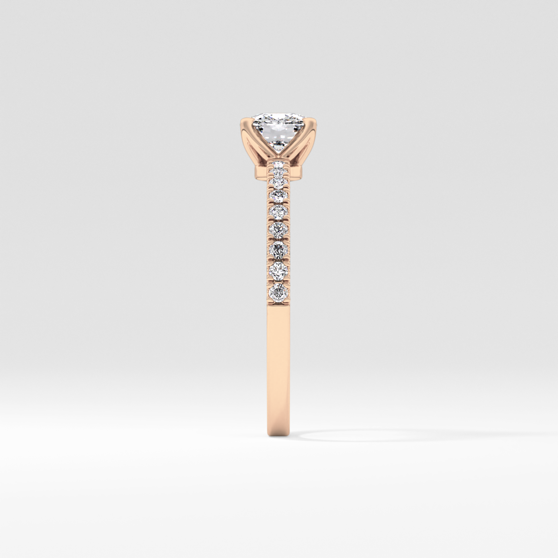 Cushion Pave Lab Grown Diamond Engagement Ring