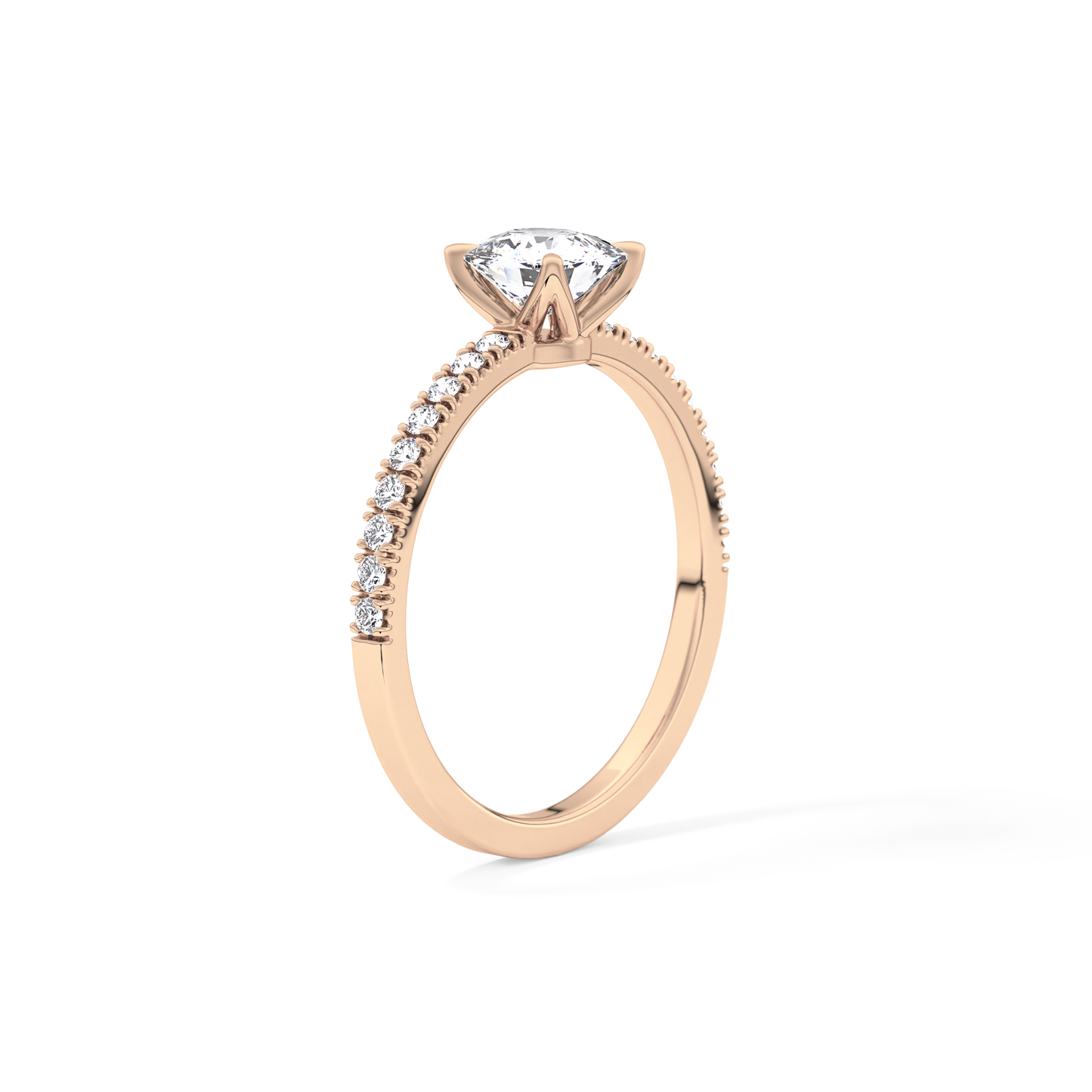 Cushion Pave Lab Grown Diamond Engagement Ring