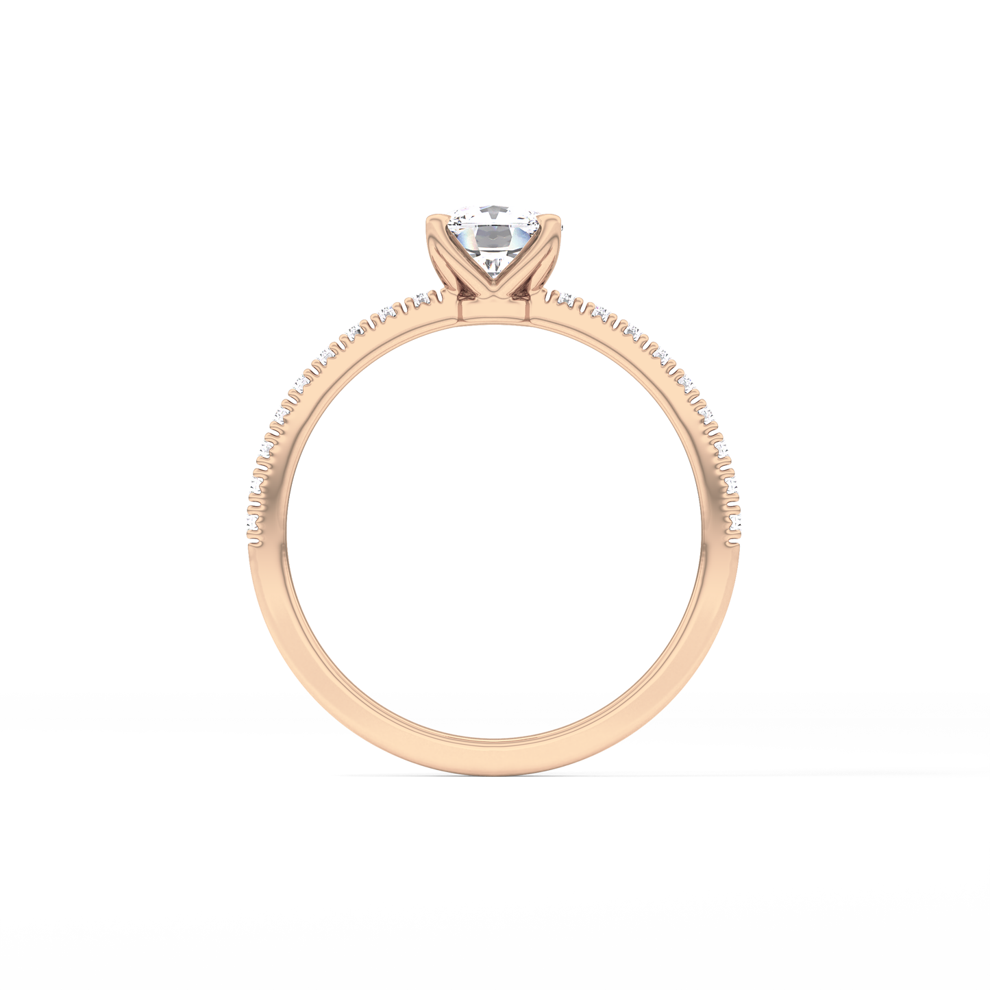 Cushion Pave Lab Grown Diamond Engagement Ring