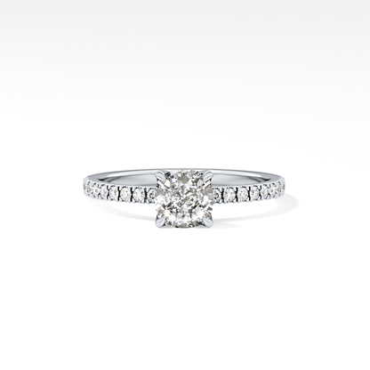 Cushion Pave Lab Grown Diamond Engagement Ring