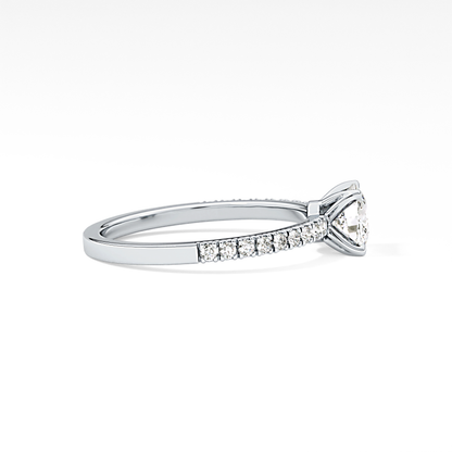 Cushion Pave Lab Grown Diamond Engagement Ring