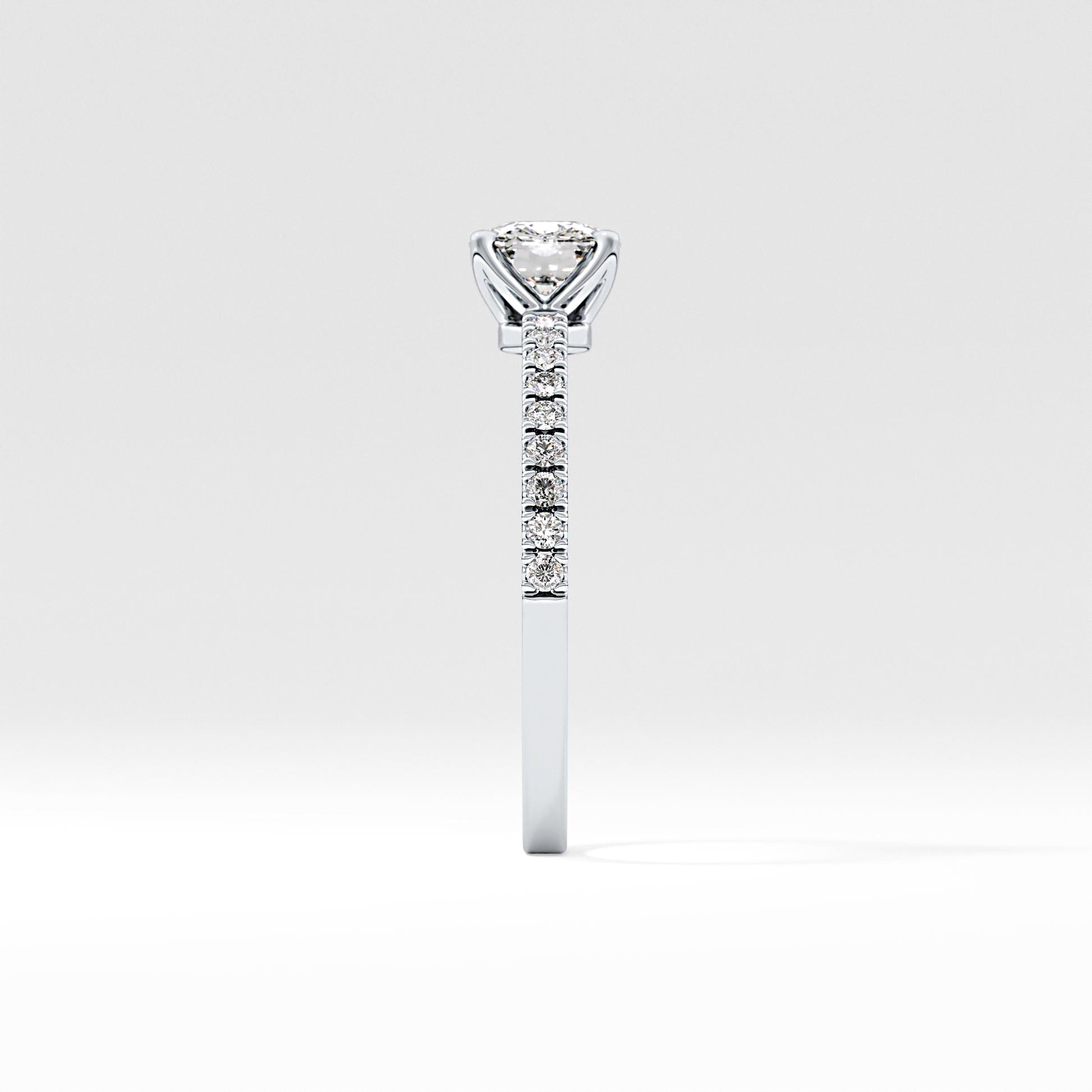 Cushion Pave Lab Grown Diamond Engagement Ring