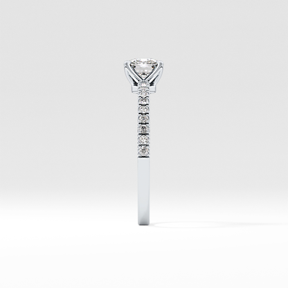 Cushion Pave Lab Grown Diamond Engagement Ring