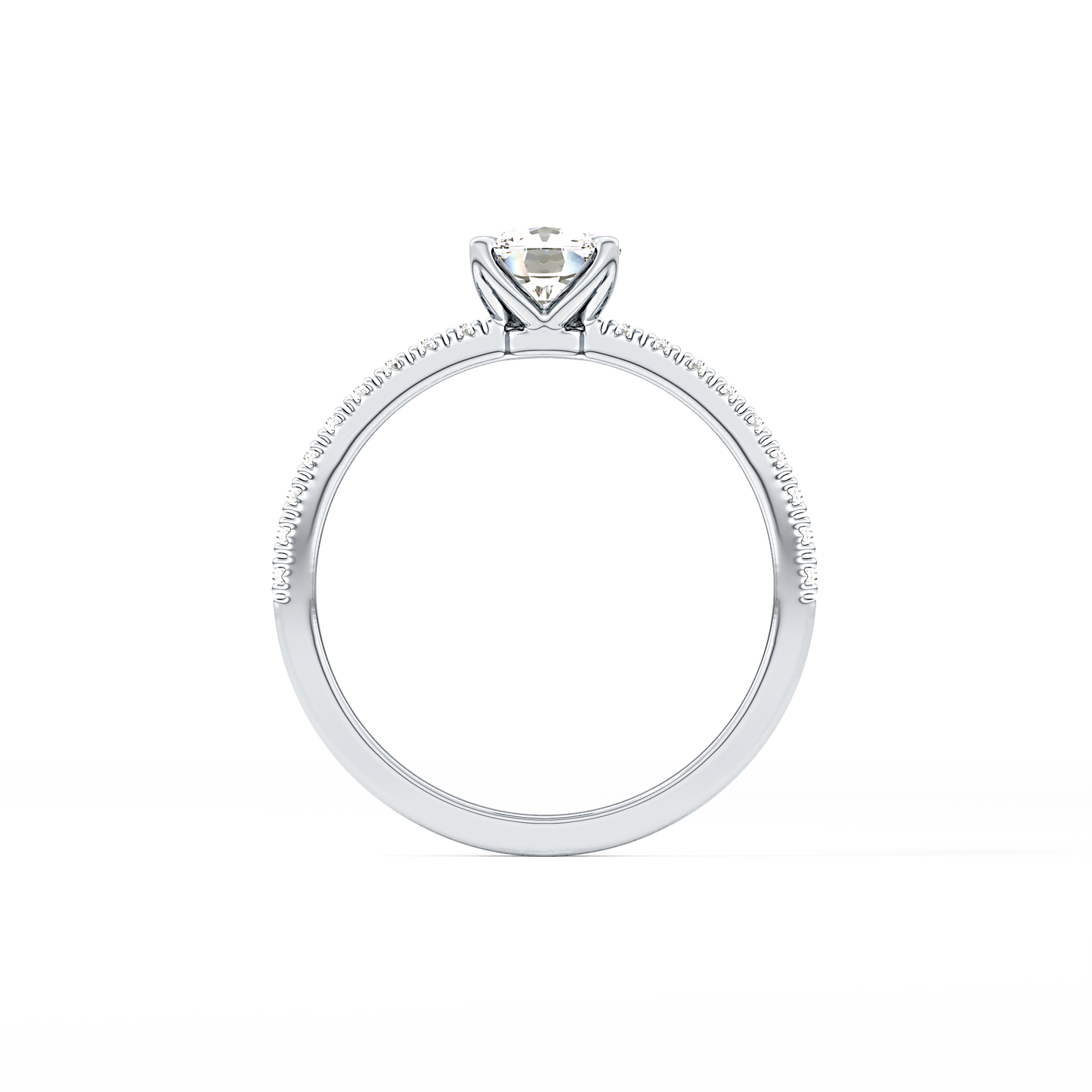 Cushion Pave Lab Grown Diamond Engagement Ring