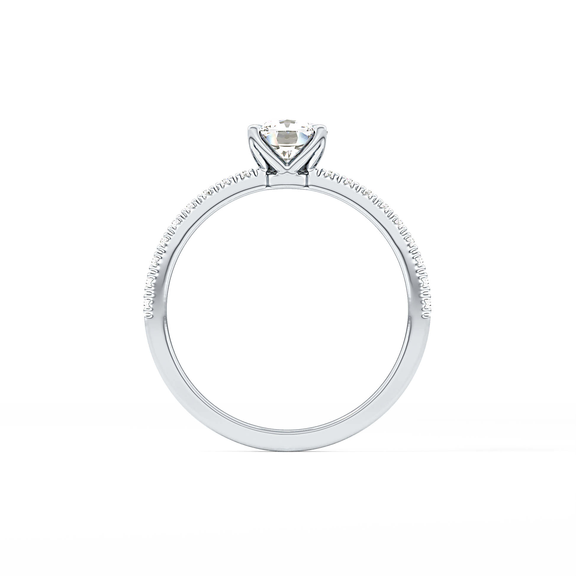 Cushion Pave Lab Grown Diamond Engagement Ring