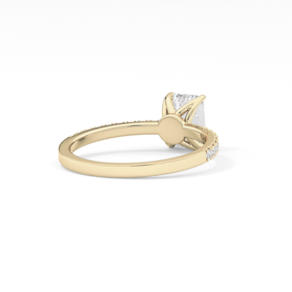Emerald Pave Lab Grown Diamond Engagement Ring