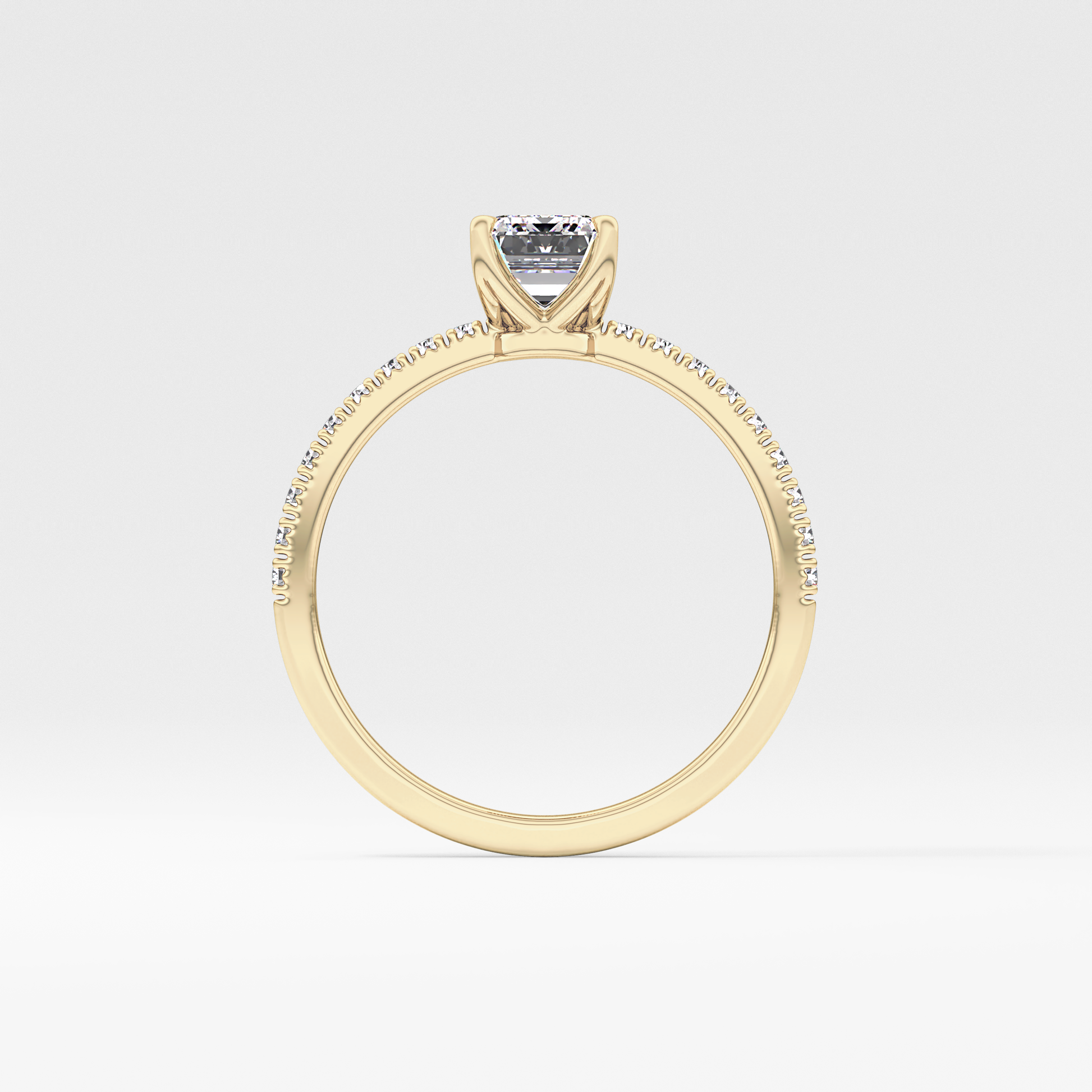 Emerald Pave Lab Grown Diamond Engagement Ring