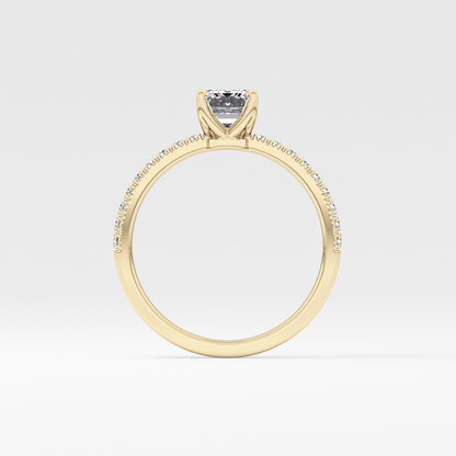 Emerald Pave Lab Grown Diamond Engagement Ring