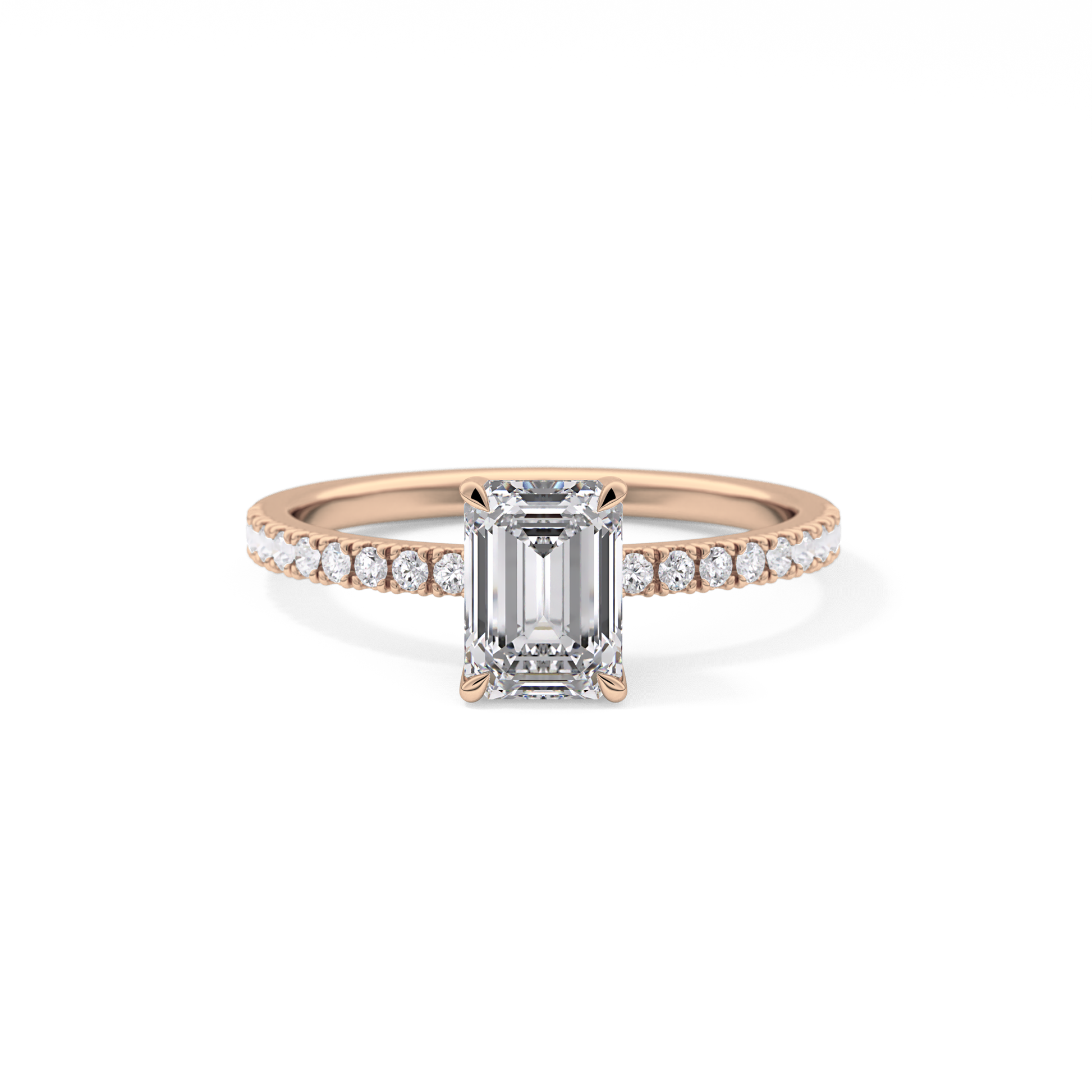 Emerald Pave Lab Grown Diamond Engagement Ring