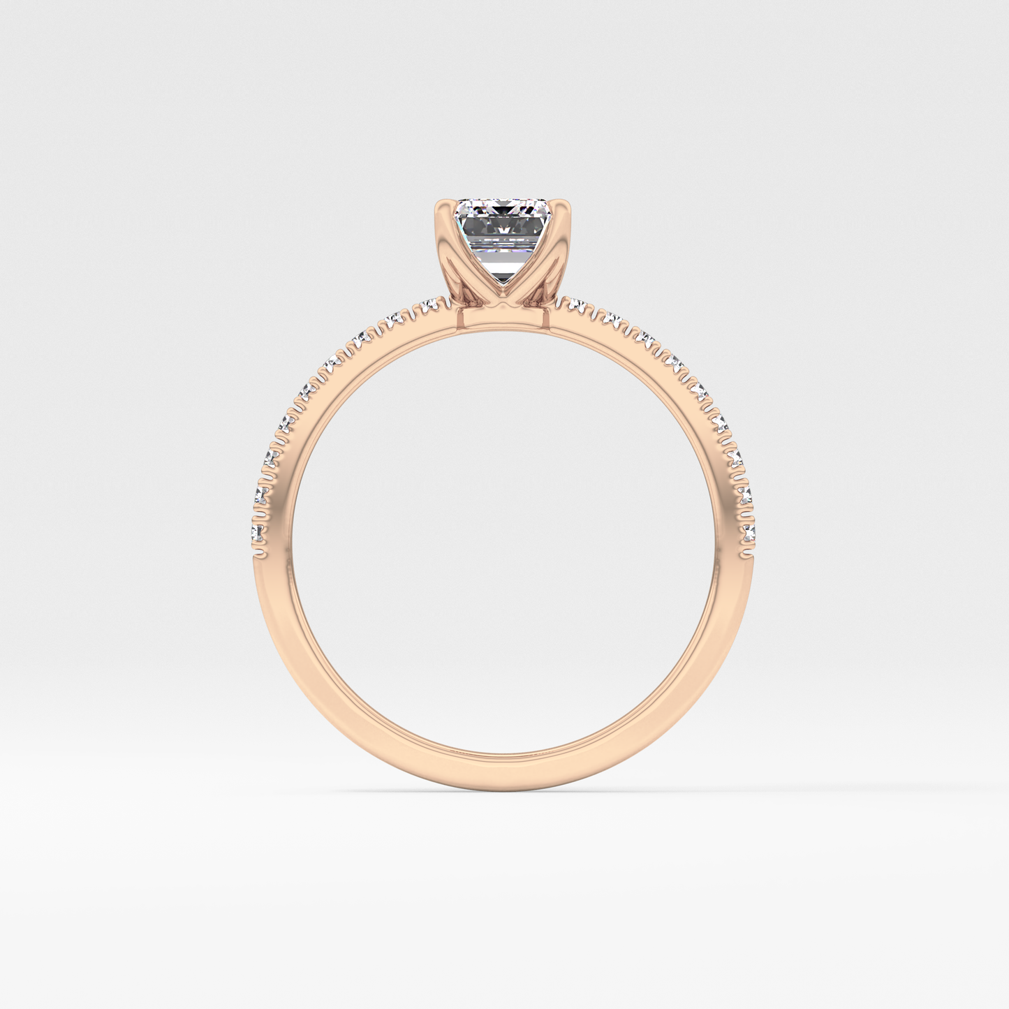 Emerald Pave Lab Grown Diamond Engagement Ring