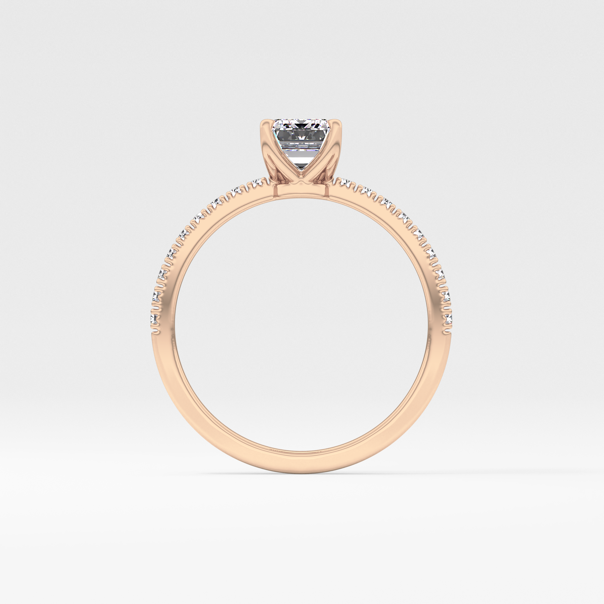 Emerald Pave Lab Grown Diamond Engagement Ring