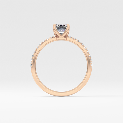 Emerald Pave Lab Grown Diamond Engagement Ring