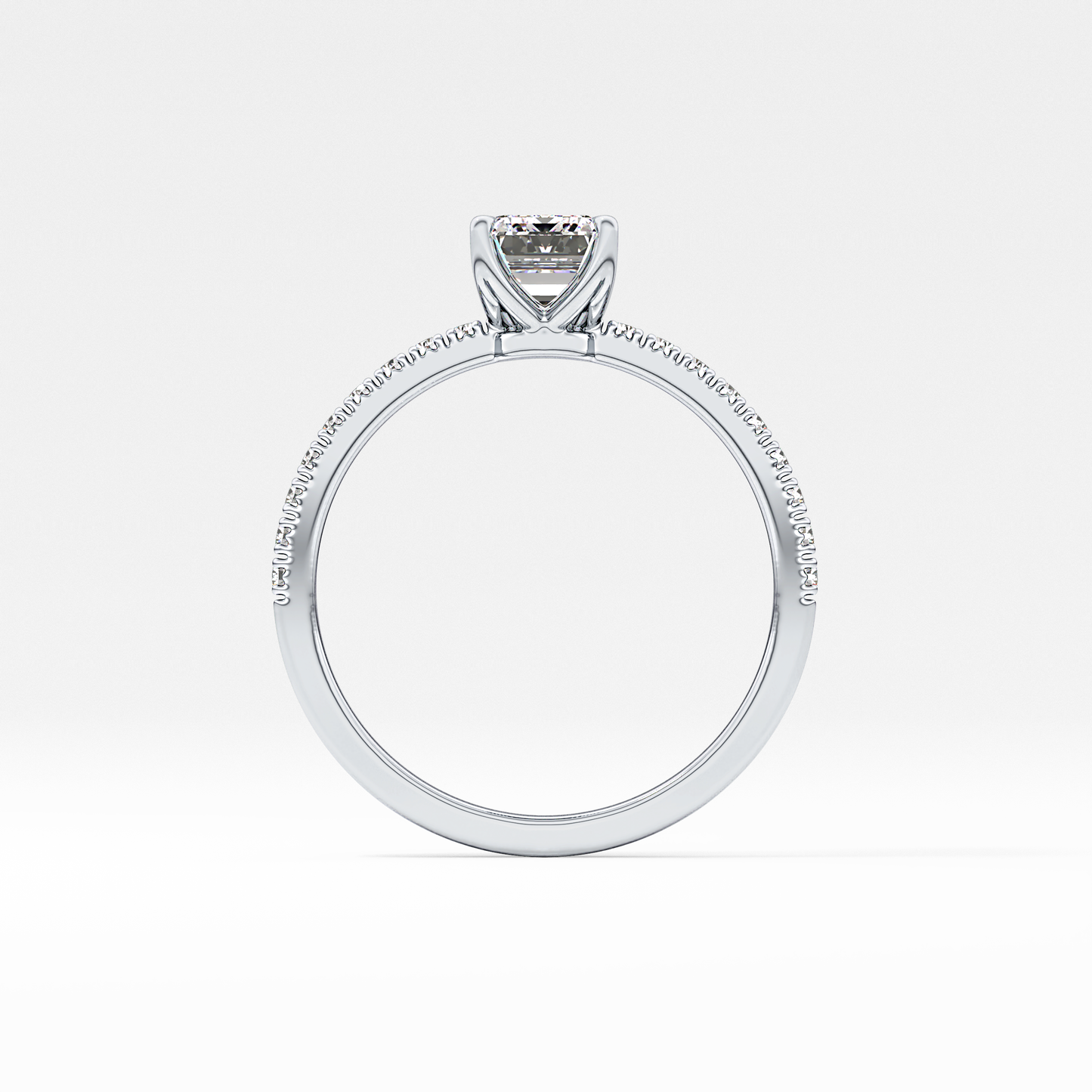 Emerald Pave Lab Grown Diamond Engagement Ring
