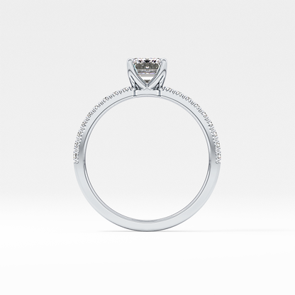Emerald Pave Lab Grown Diamond Engagement Ring
