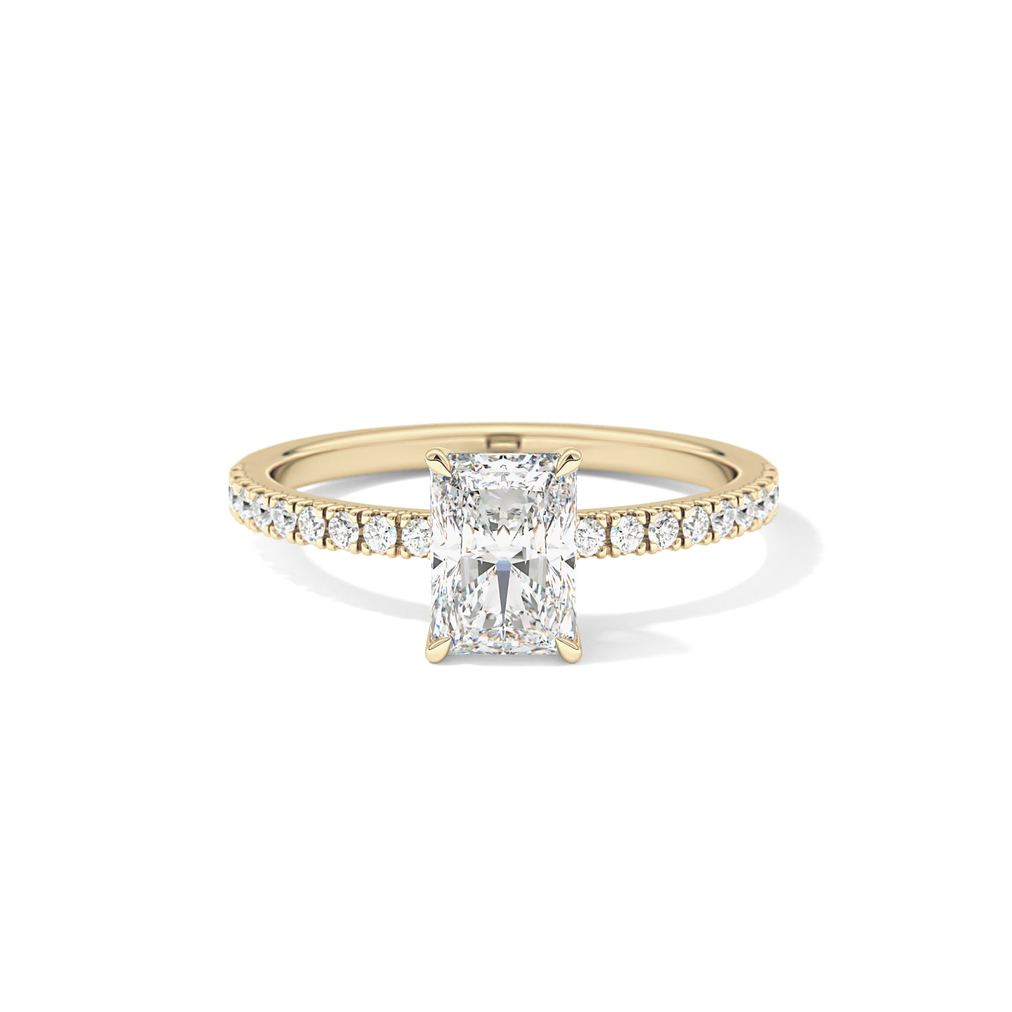 Radiant Pave Lab Grown Diamond Engagement Ring