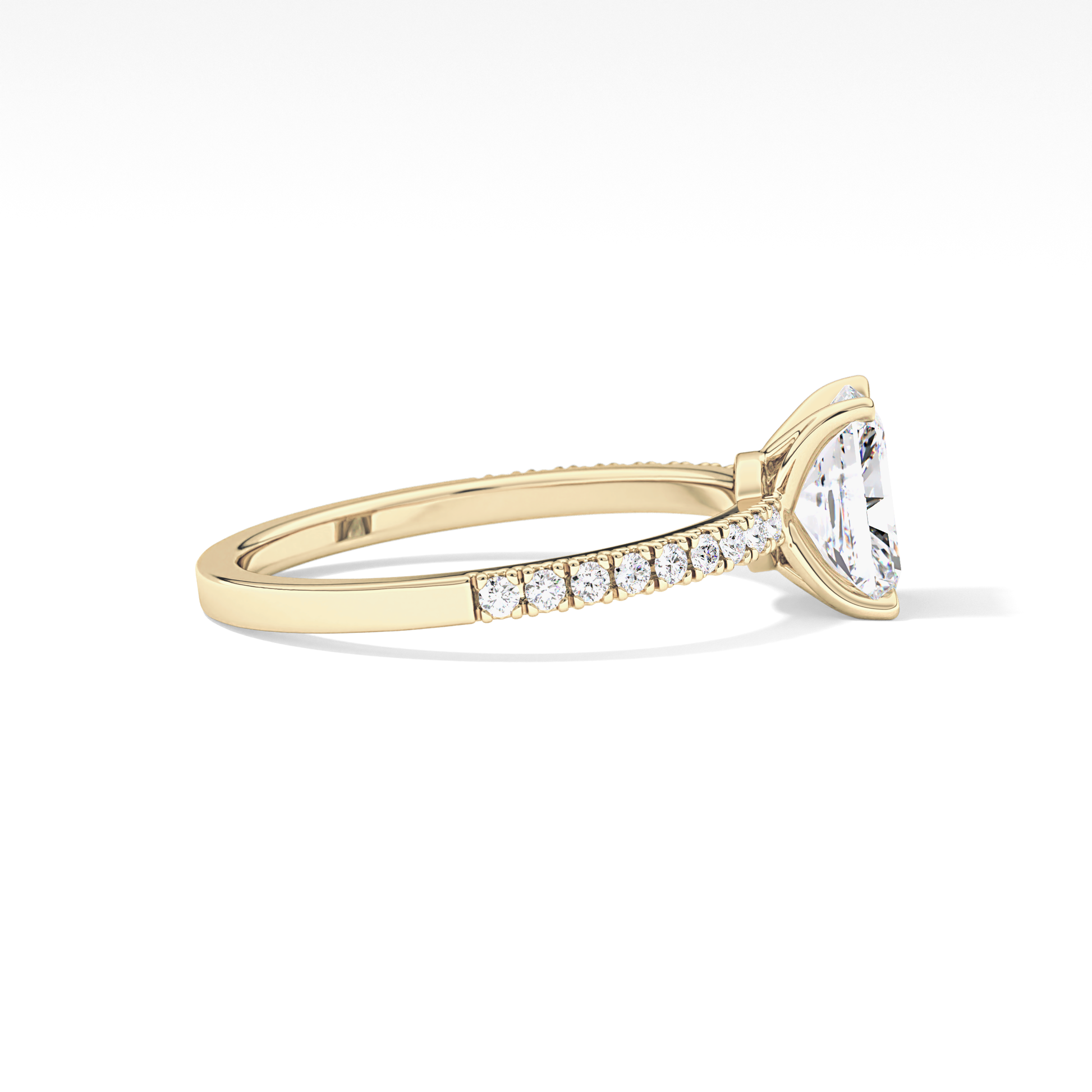 Radiant Pave Lab Grown Diamond Engagement Ring