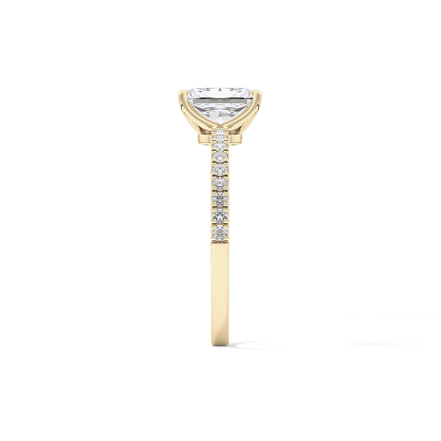 Radiant Pave Lab Grown Diamond Engagement Ring