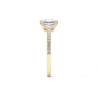 Radiant Pave Lab Grown Diamond Engagement Ring