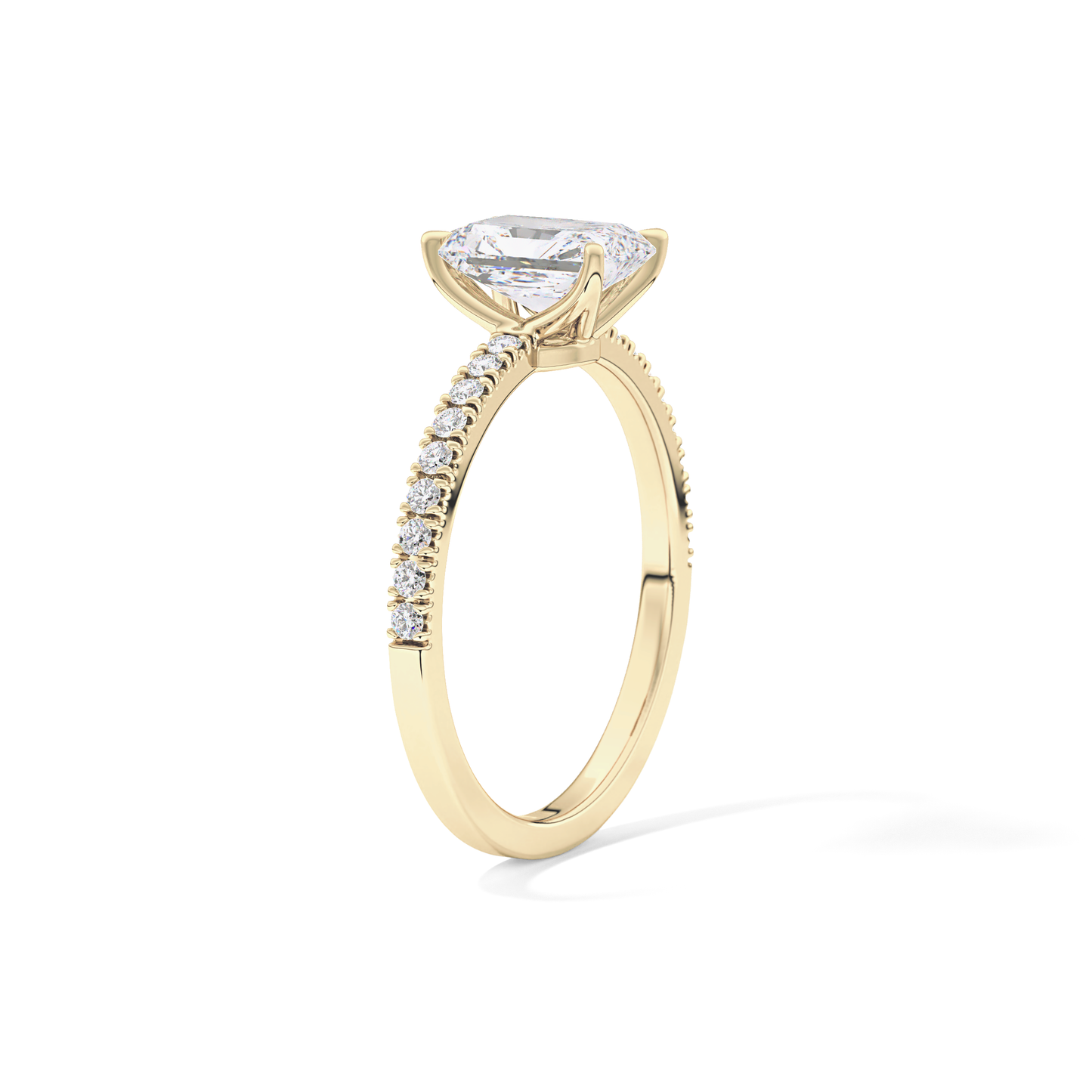 Radiant Pave Lab Grown Diamond Engagement Ring