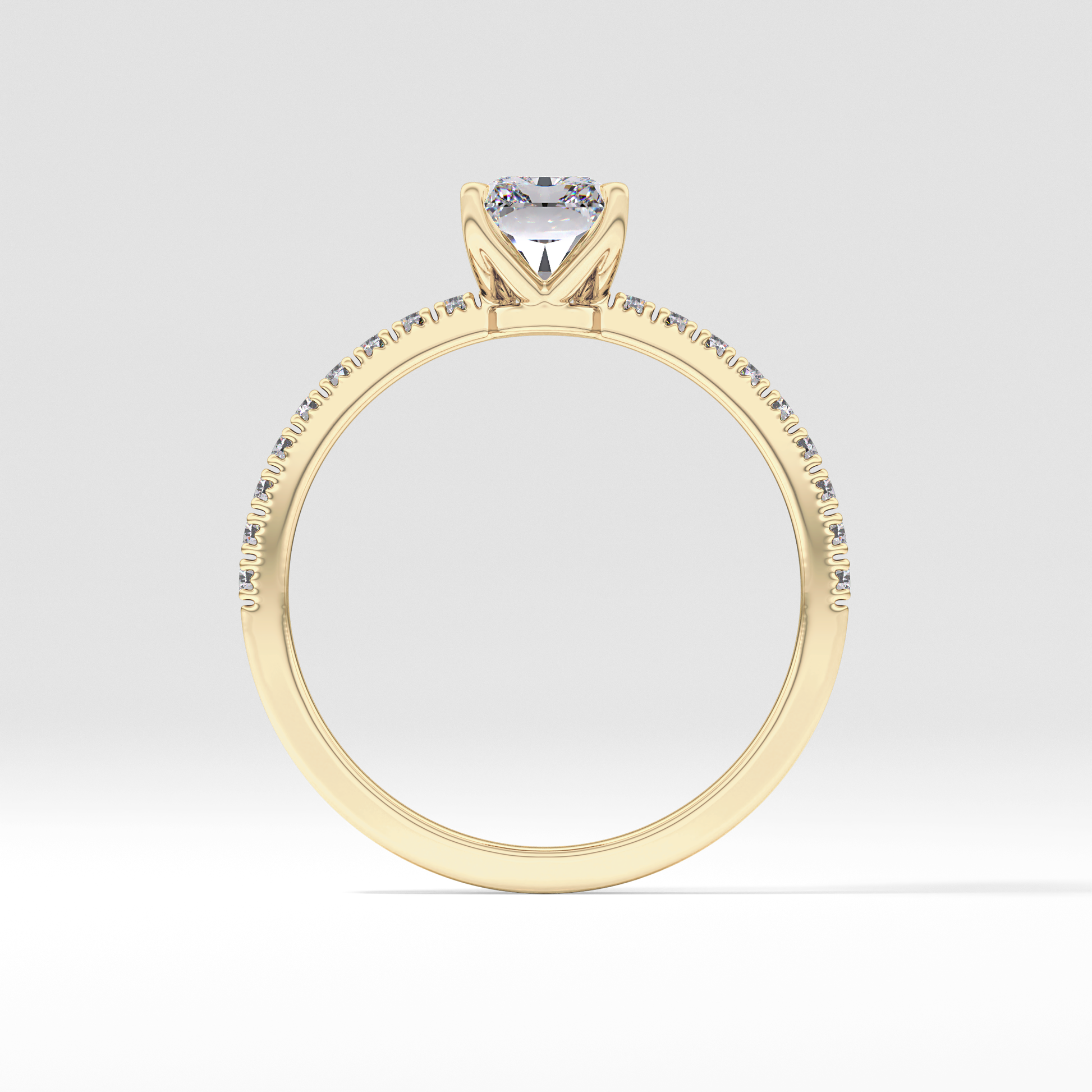Radiant Pave Lab Grown Diamond Engagement Ring