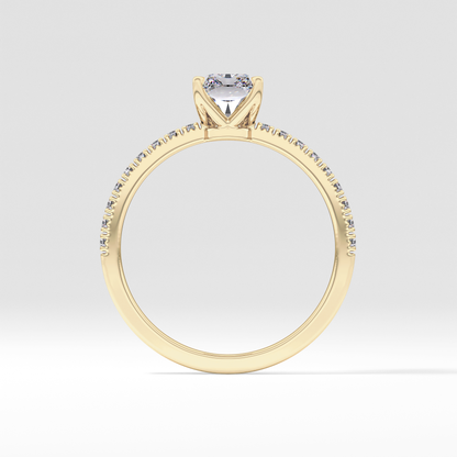 Radiant Pave Lab Grown Diamond Engagement Ring