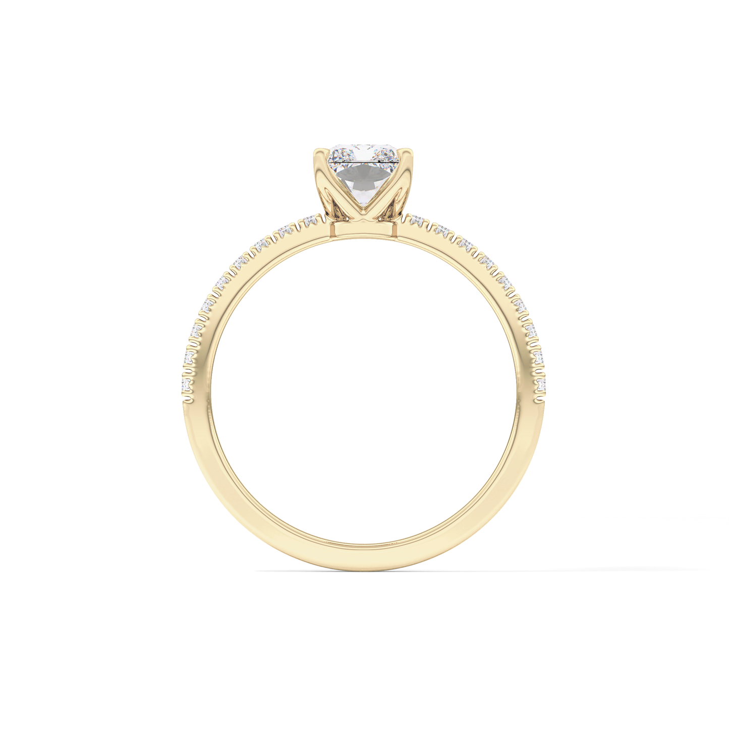 Radiant Pave Lab Grown Diamond Engagement Ring