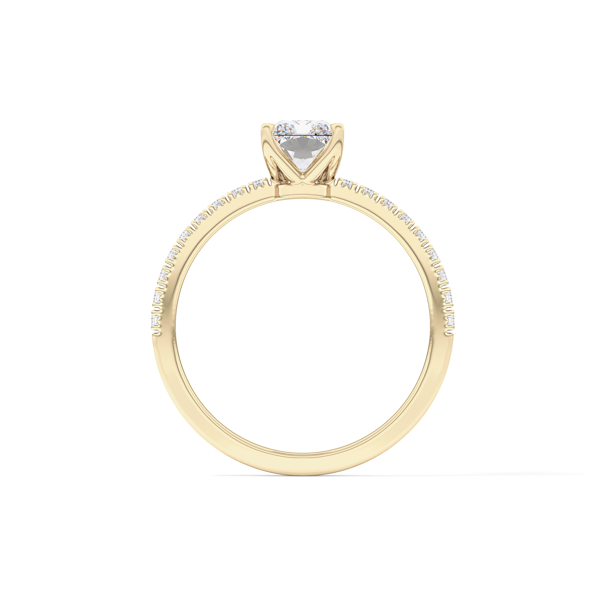 Radiant Pave Lab Grown Diamond Engagement Ring