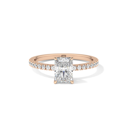 Radiant Pave Lab Grown Diamond Engagement Ring