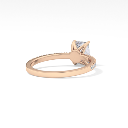 Radiant Pave Lab Grown Diamond Engagement Ring
