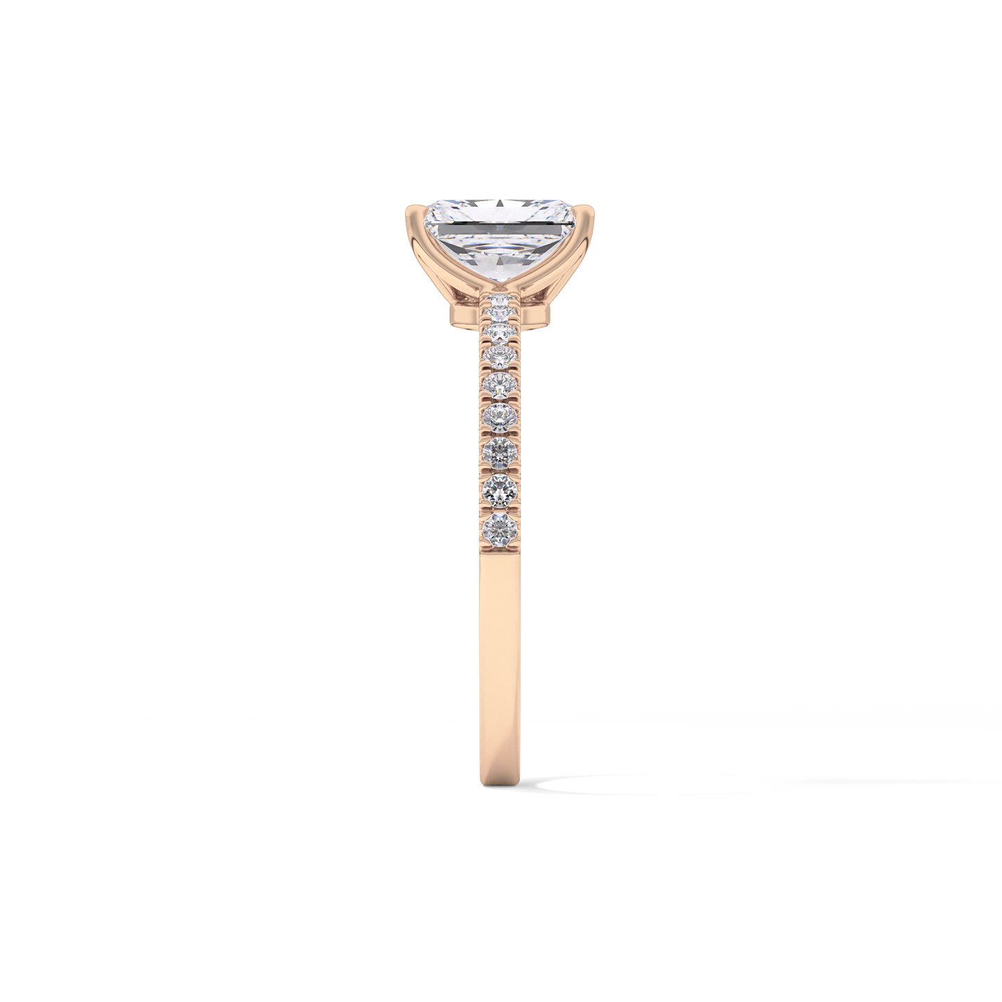 Radiant Pave Lab Grown Diamond Engagement Ring