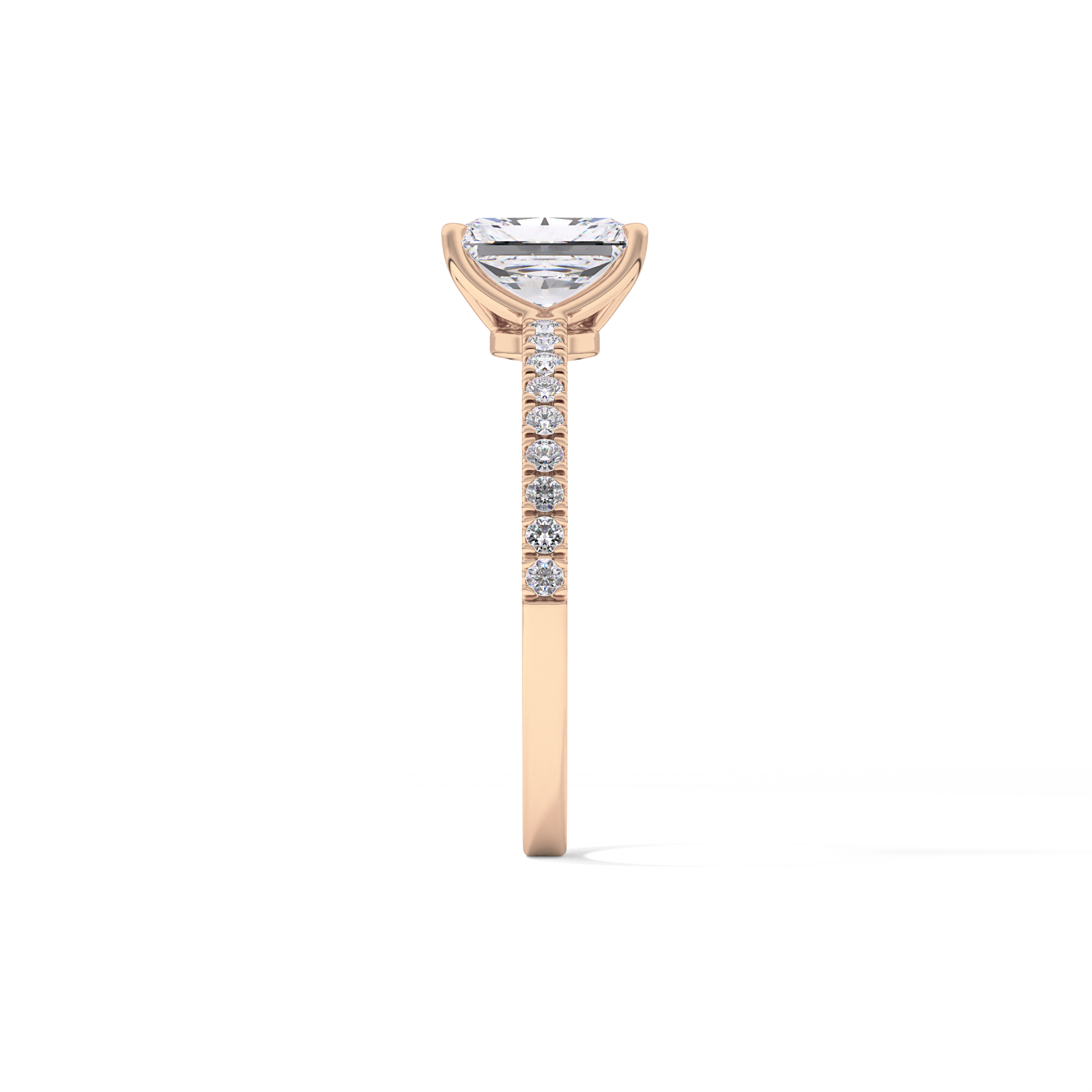 Radiant Pave Lab Grown Diamond Engagement Ring