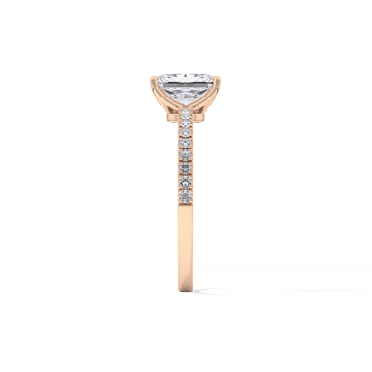 Radiant Pave Lab Grown Diamond Engagement Ring