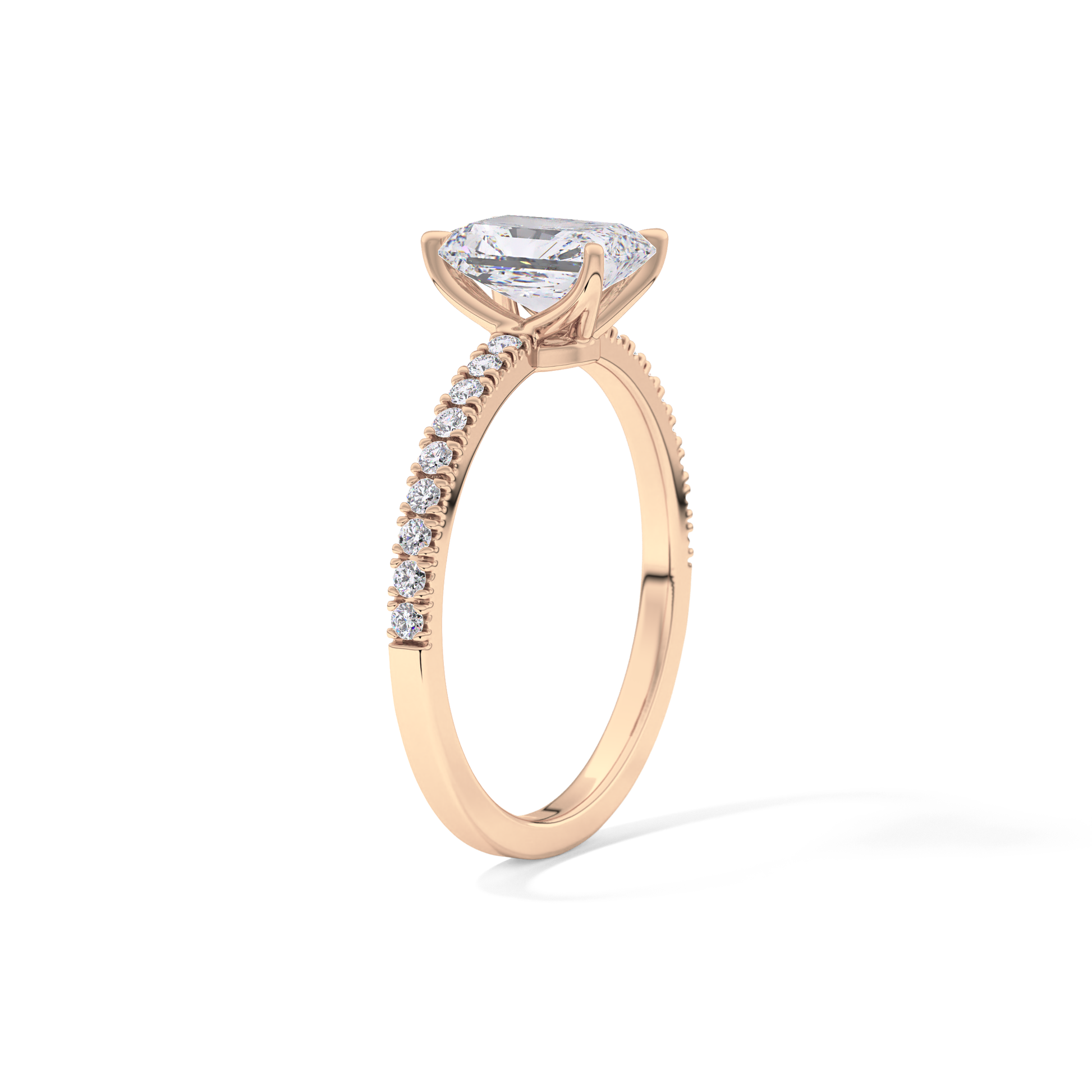 Radiant Pave Lab Grown Diamond Engagement Ring